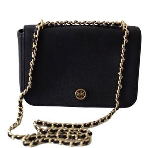 Tory Burch Robinson Bag - Black Saffiano Leather